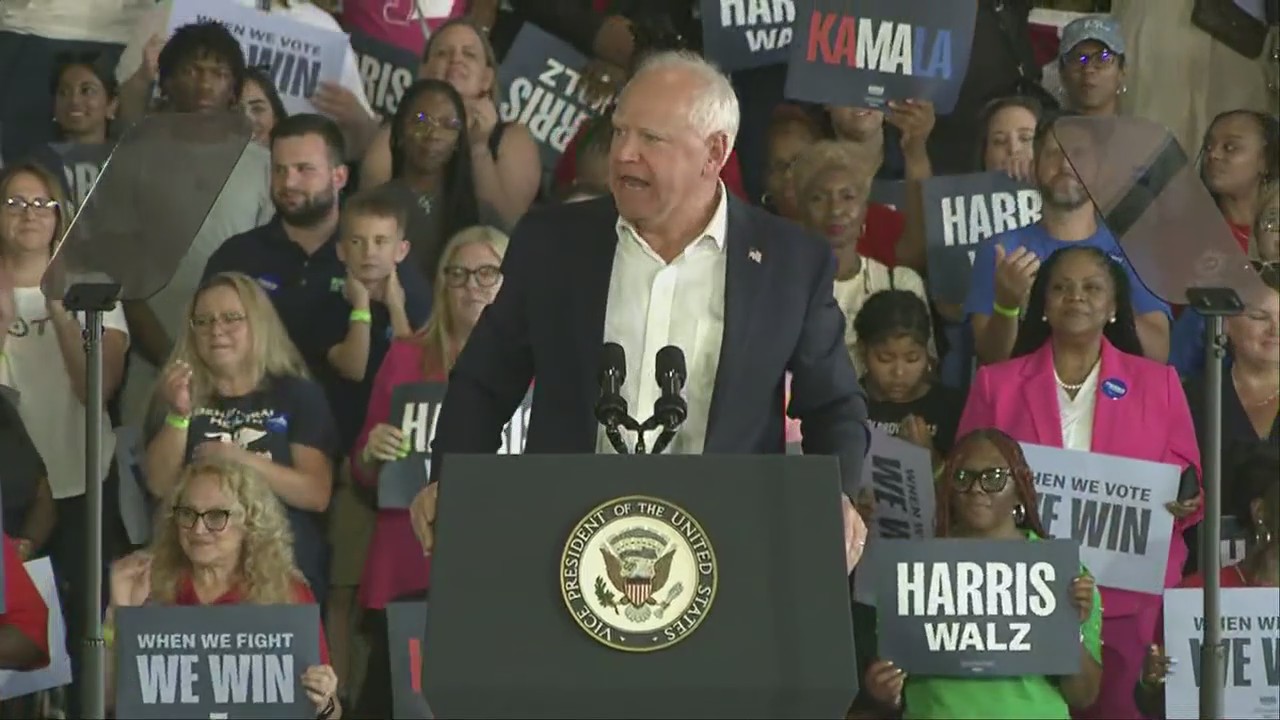 Kamala Harris, Tim Walz speak at rally in Detroit