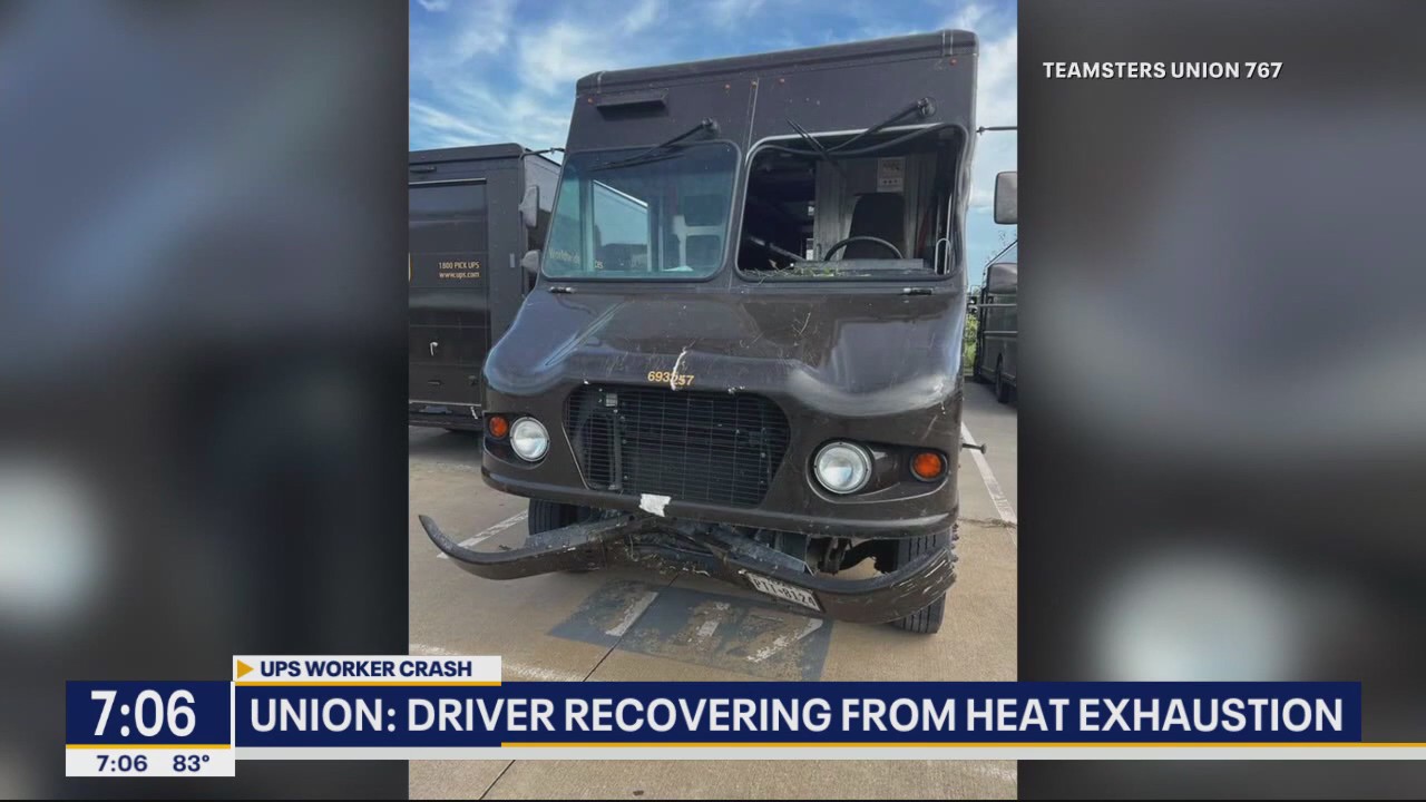 UPS driver recovering after heat-related crash