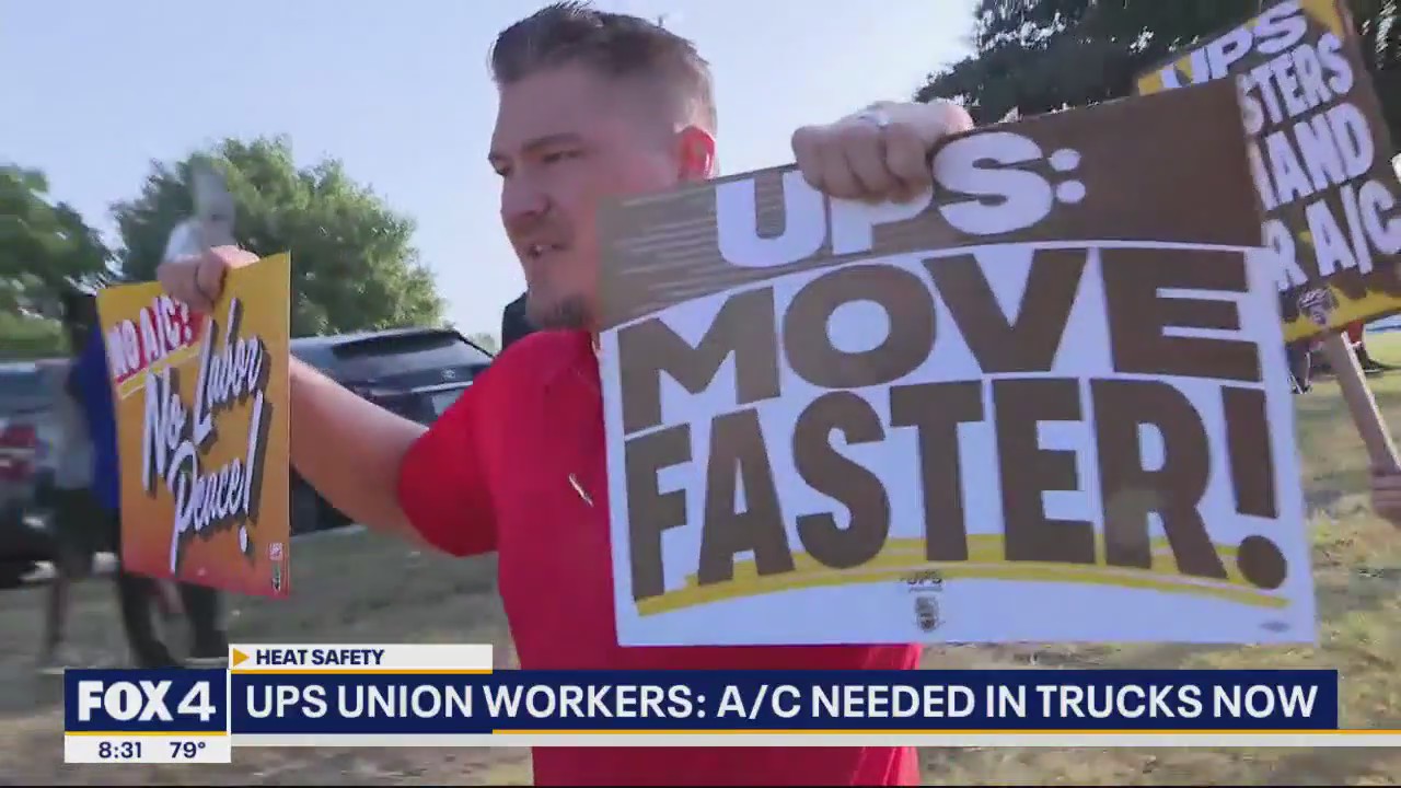 UPS union workers rally for A/Cs in trucks