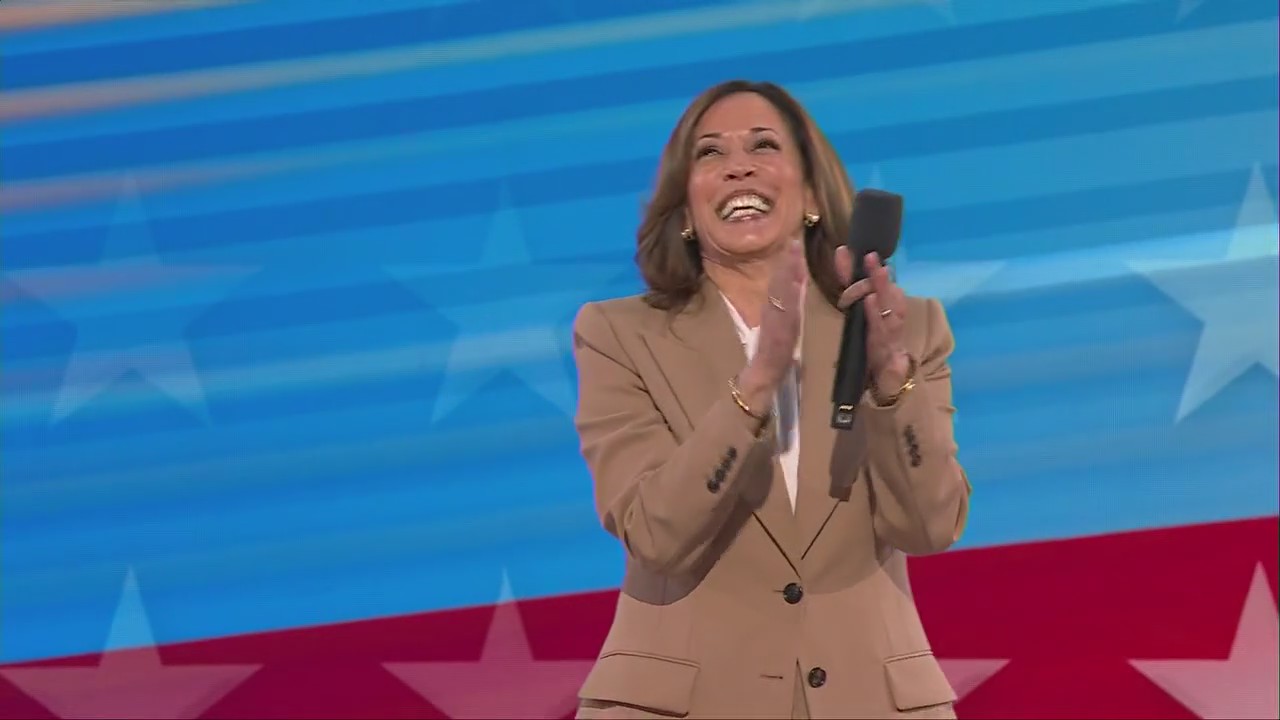 VP Harris makes surprise appearance at DNC Day 1