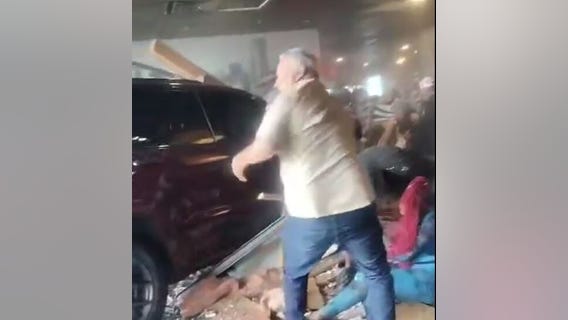 SUV crashes into Denny's  in Rosenberg, Texas