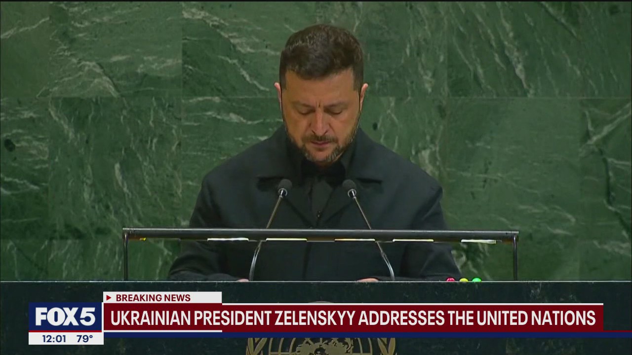 Ukrainian President Zelenskyy addresses the UN
