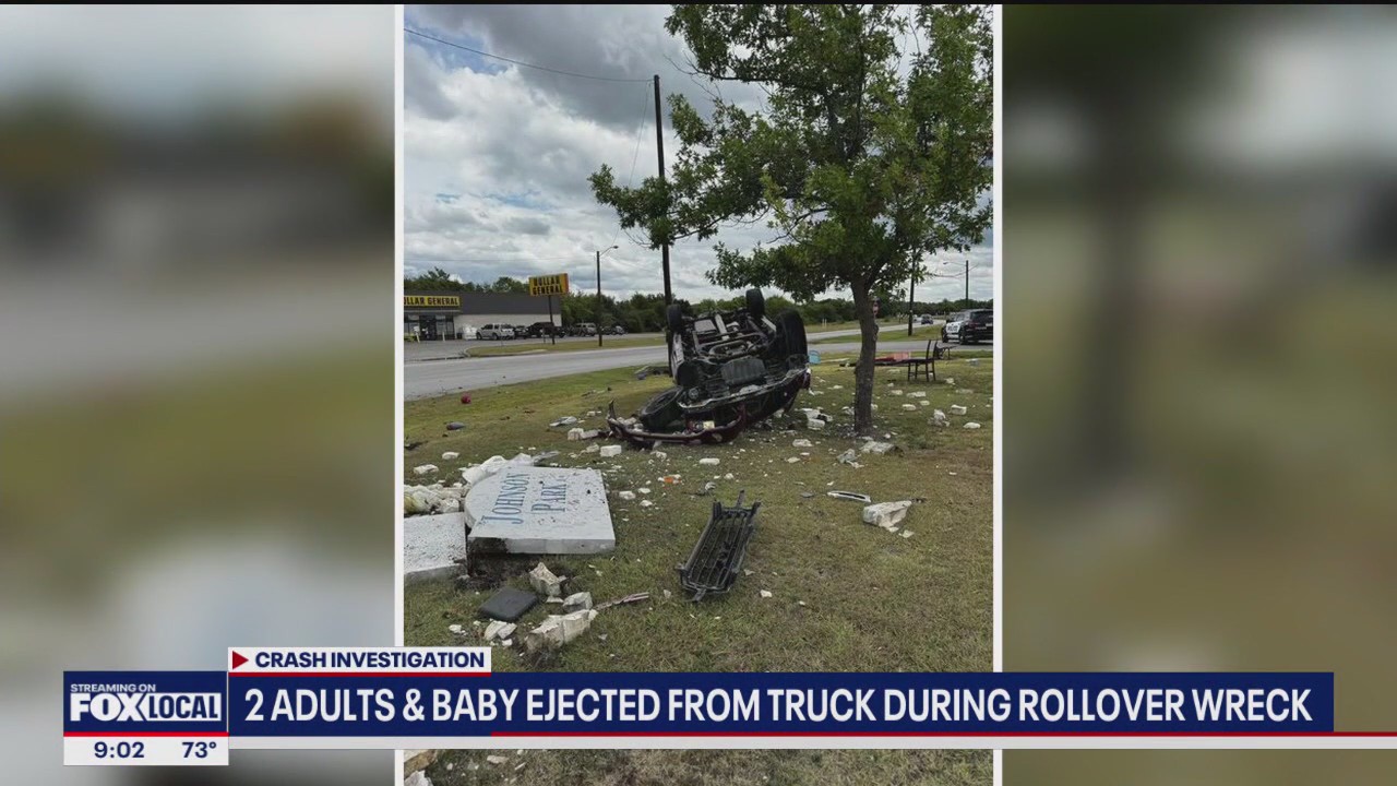 10-month-old ejected from truck in rollover crash