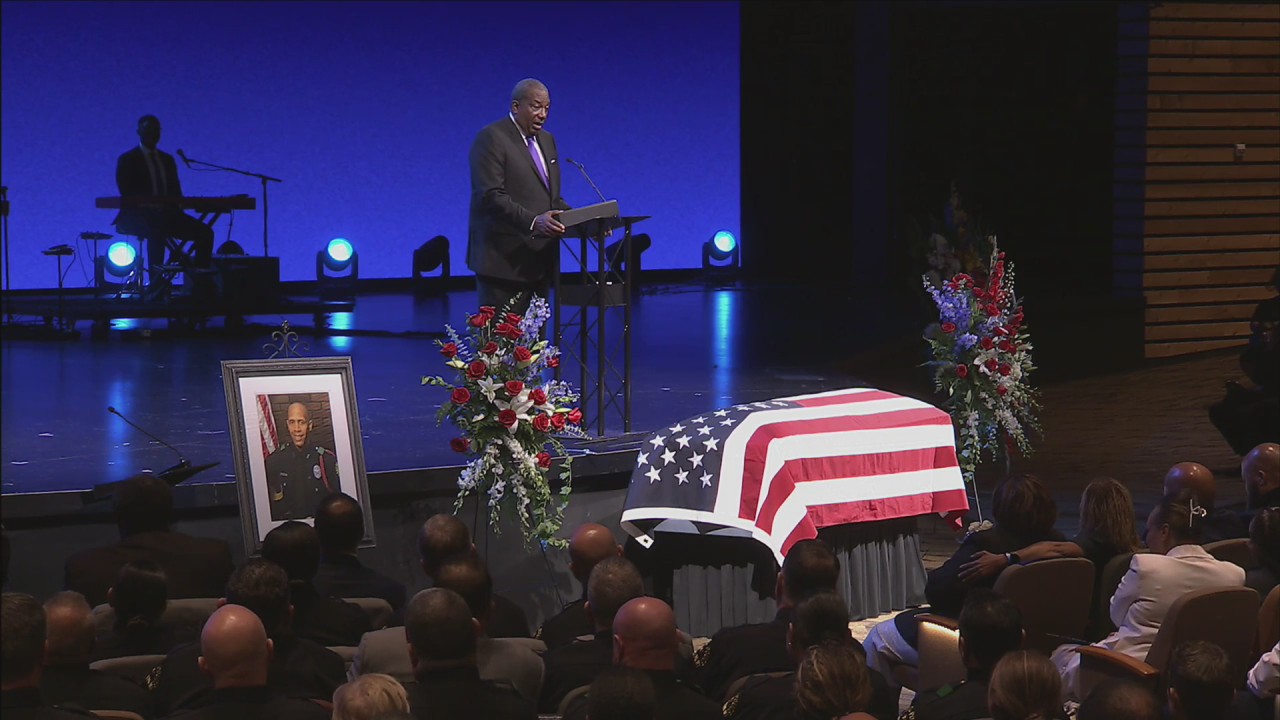 State Sen. Royce West speaks at Darron Burks' funeral