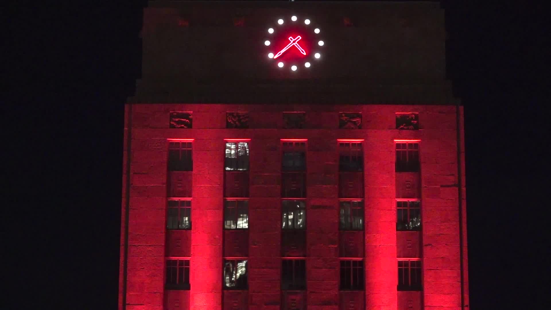 City Hall shines bright in Astros orange to celebrate Houston's win against Minnesota