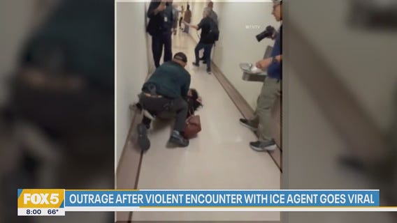ICE Agent caught on camera shoving woman to ground in violent encounter, investigation underway