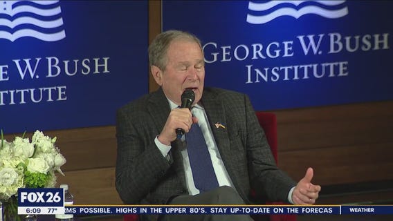 George W. Bush throws first pitch at World Series