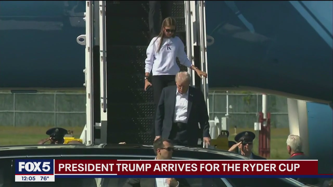Trump arrives at Ryder Cup in Long Island