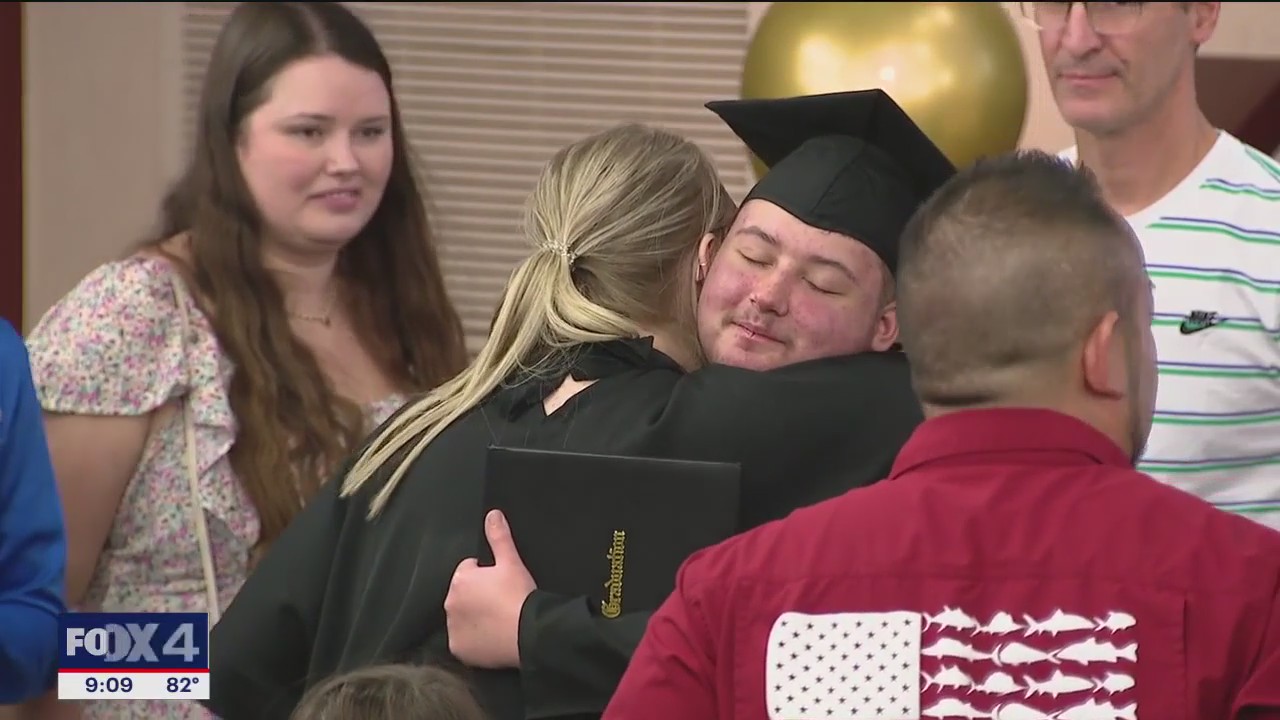 Cancer survivor gets special graduation ceremony
