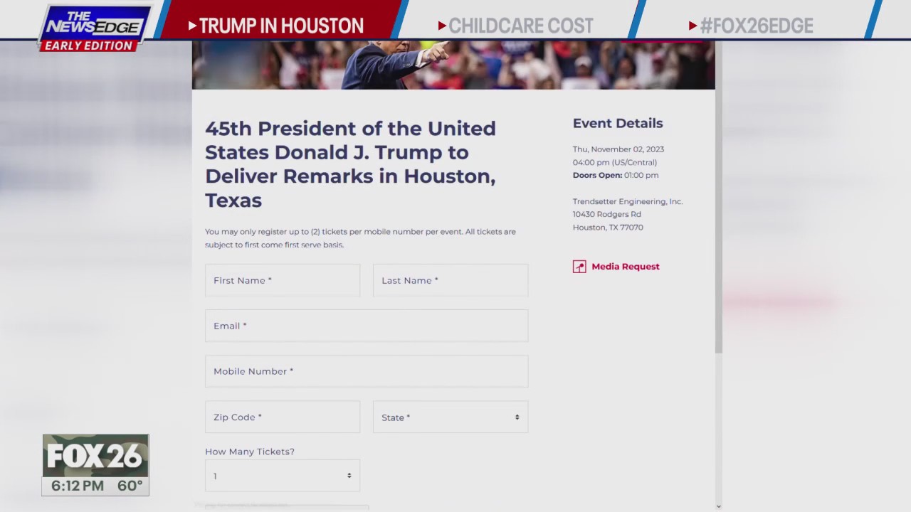 Former President Trump to visit Houston