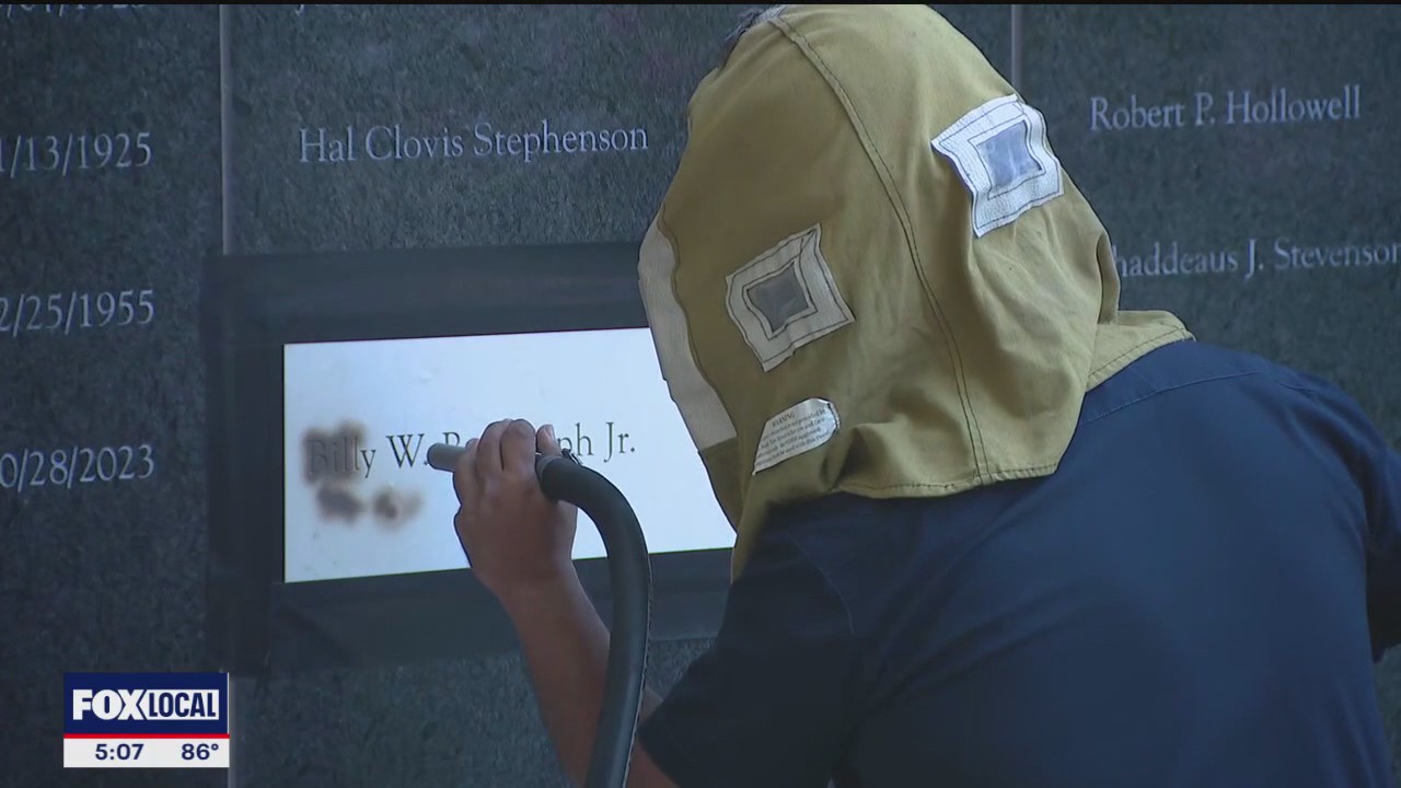 Fallen FW officer's name added to memorial wall