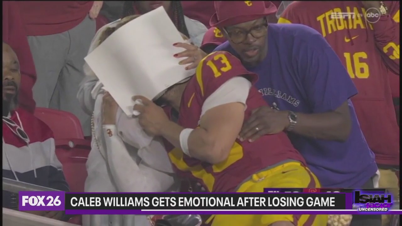 Caleb Wiliams gets emotional after losing game