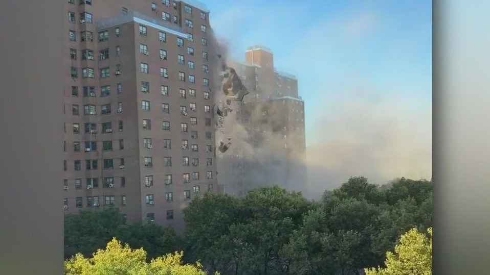 Bronx building collapse sends chimney tumbling