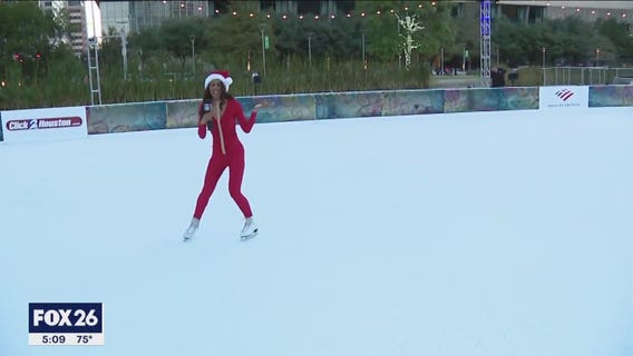FOX 26 Meteorologist has some fun on the ice!