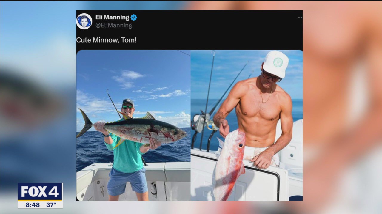 Tom Brady and Eli Manning... Who has the bigger fish?