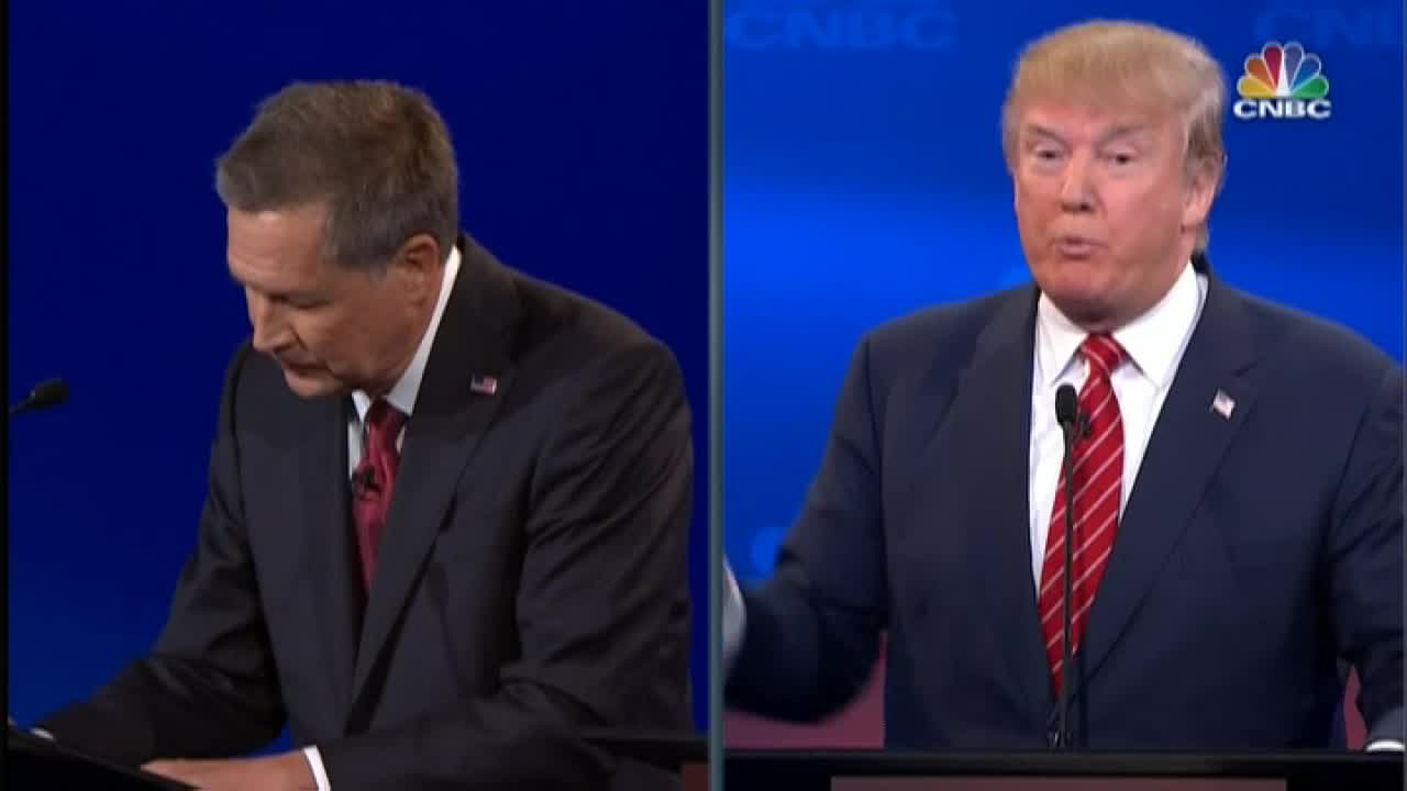 Donald Trump and John Kasich take shots over credentials