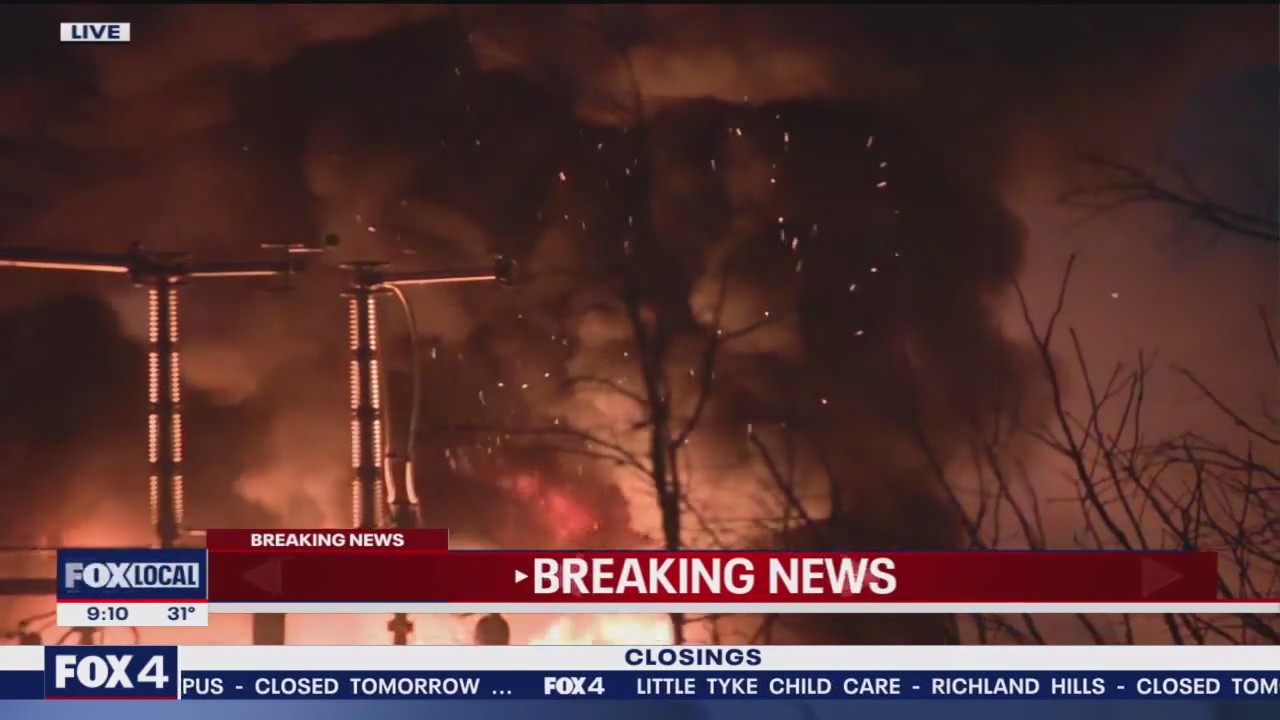 Oncor electrical substation catches fire in FW