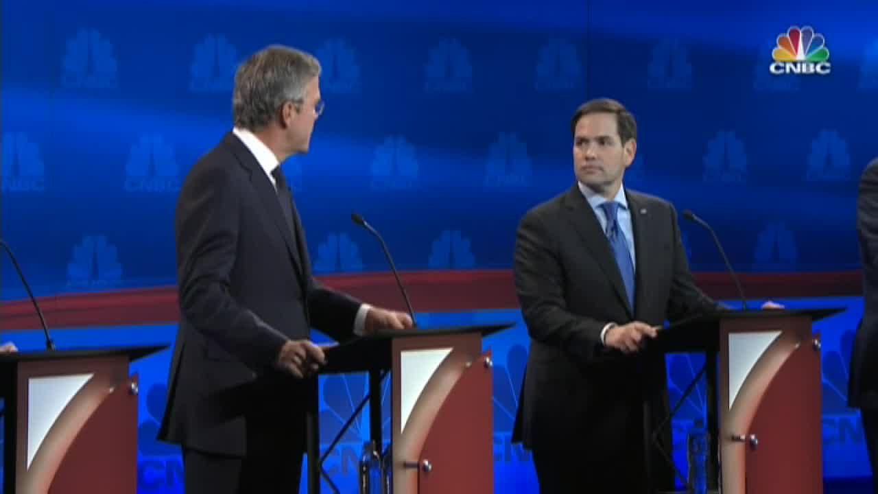 Jeb Bush and Marco Rubio spar at the third GOP debate