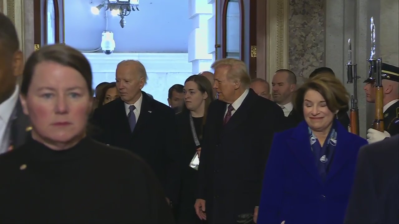 Trump, Biden arrive at Capitol