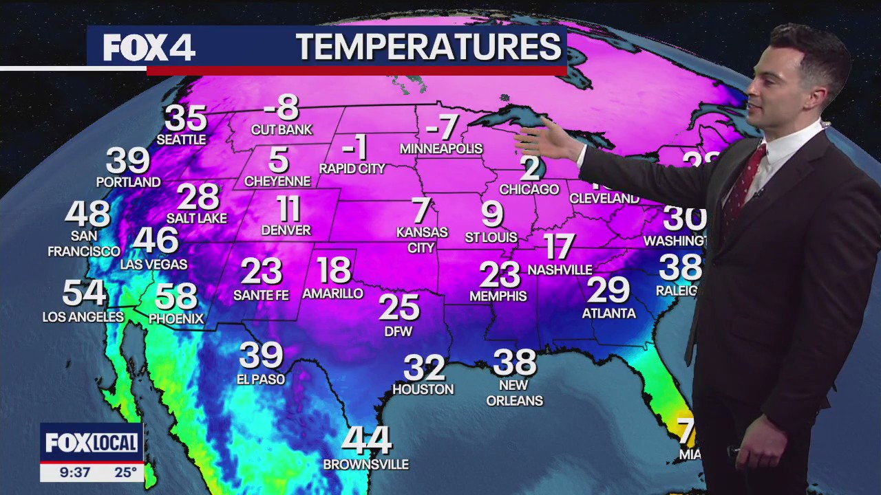 Dallas Weather: Freezing temperatures in Texas