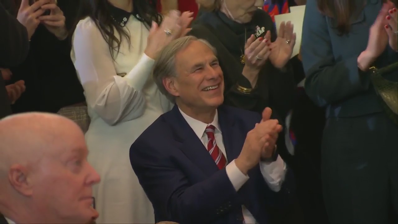 Pres. Trump addresses Greg Abbott during speech