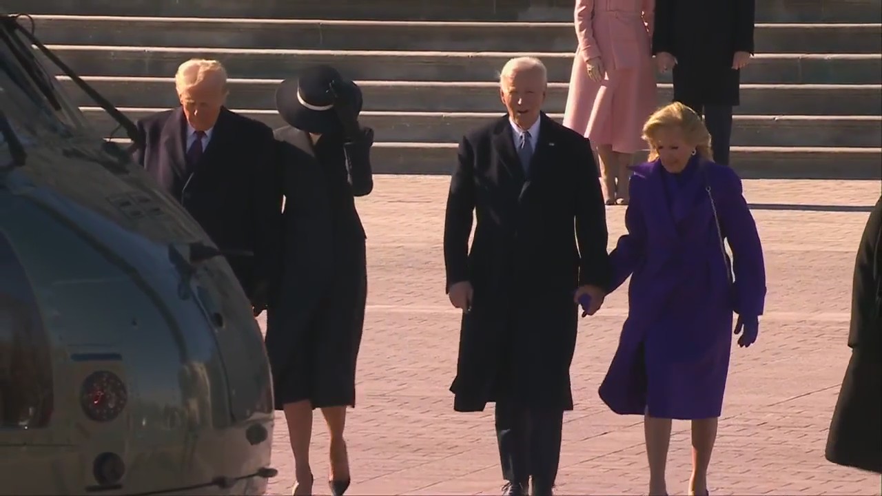 Biden, Harris depart Capitol after Trump inauguration