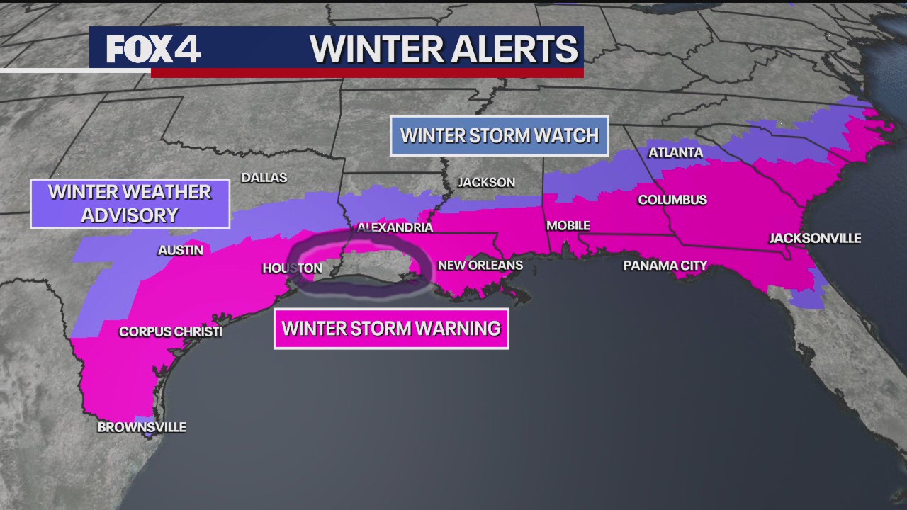 Louisiana under first-ever Blizzard Warning