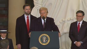 President Trump addresses supporters after inauguration