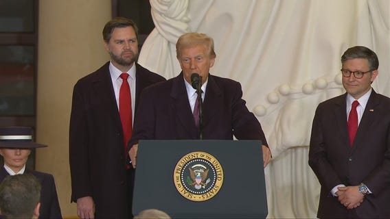 President Trump addresses supporters after inauguration