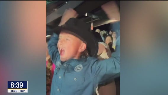 Smallest country fan having a time at Luke Combs' show