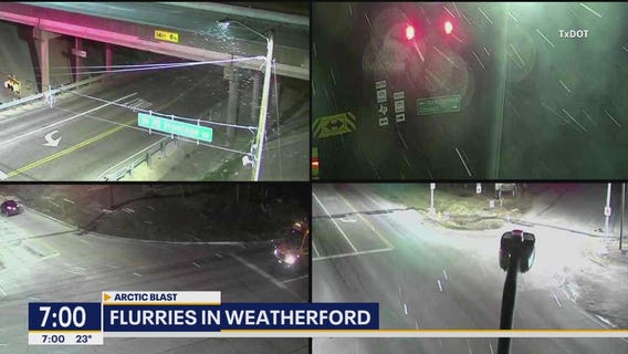 Flurries seen in North Texas Friday morning