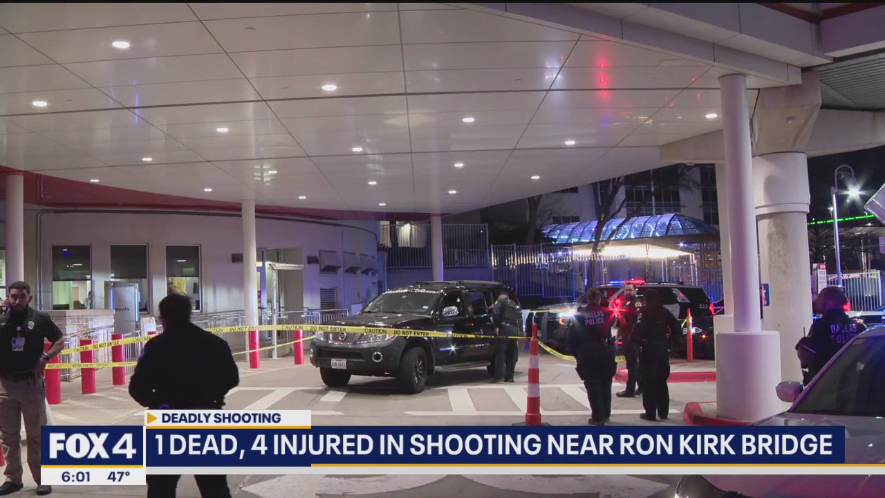 1 dead, 4 injured in shooting near Ron Kirk Bridge