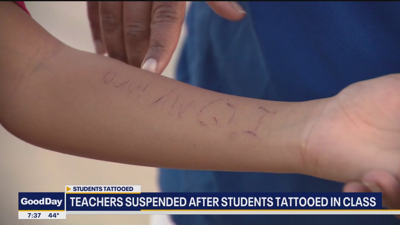 Students use same needle to tattoo each other in class