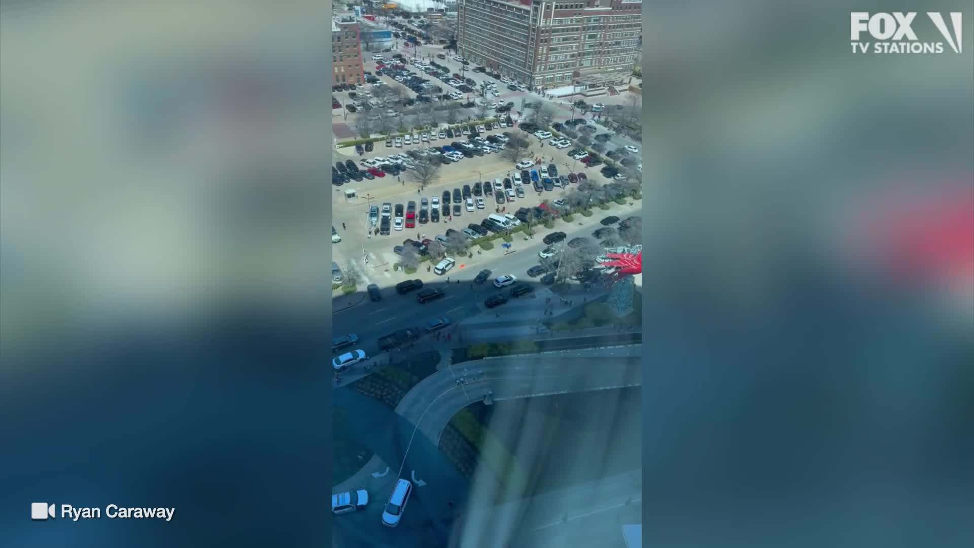 Crowd running from incident in Downtown Dallas