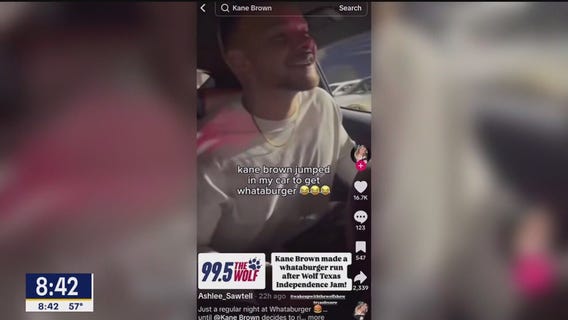 Kane Brown gets in fan's car to get Whataburger in FW