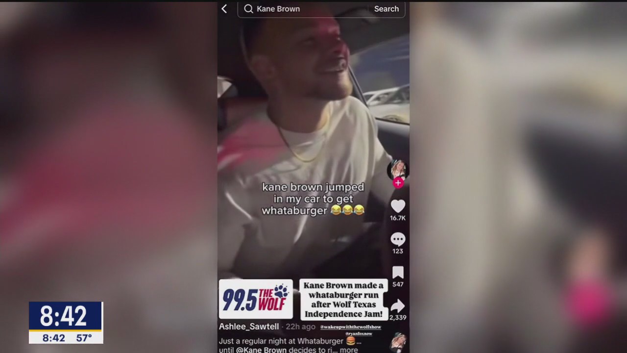 Kane Brown gets in fan's car to get Whataburger in FW