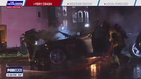 Good samaritans pull driver from burning car