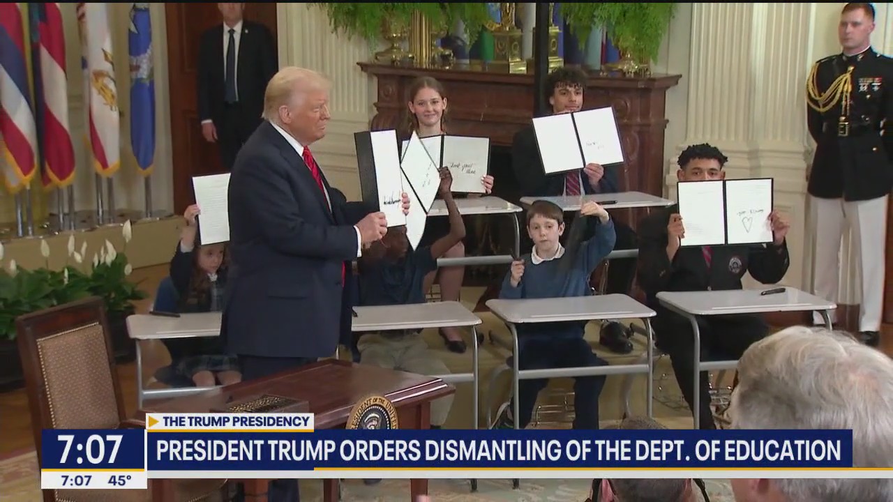 Trump orders dismantling of Department of Education
