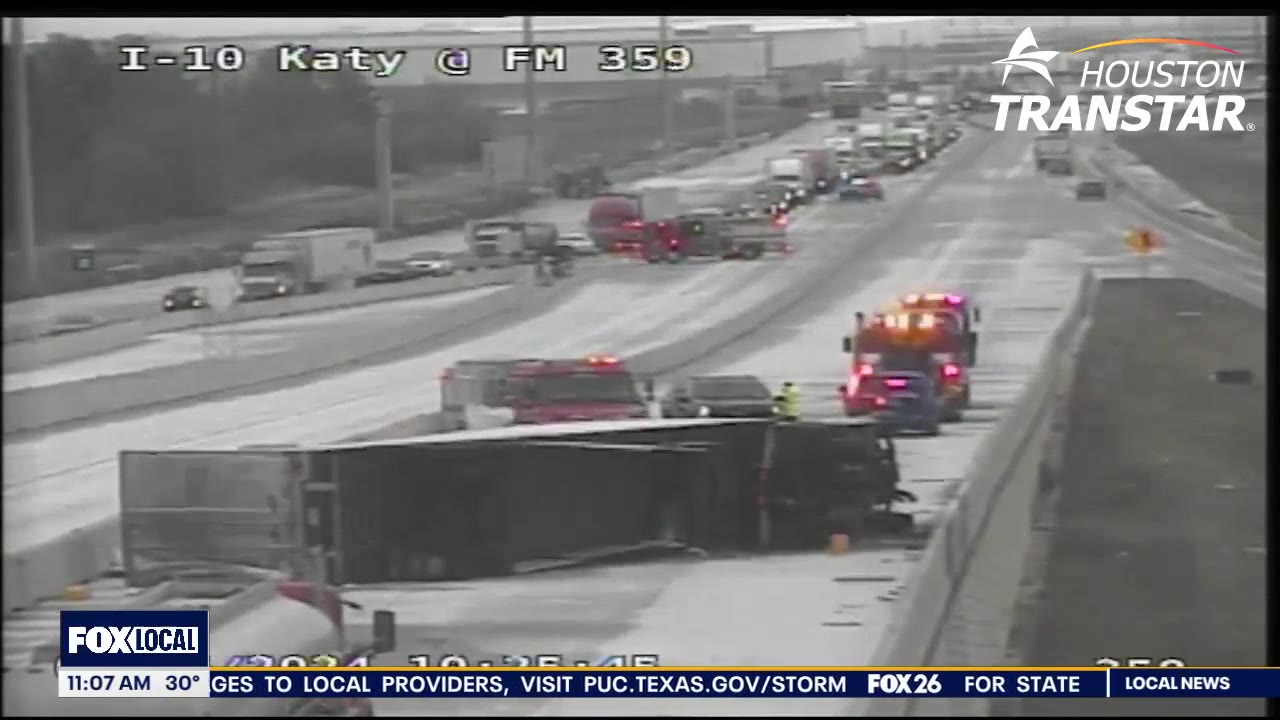 Texas deep freeze: Eyewitnesses describe moments before 18 wheeler on I-10