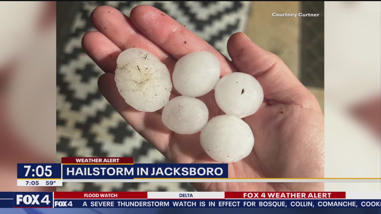 Large hail falls in parts of North Texas