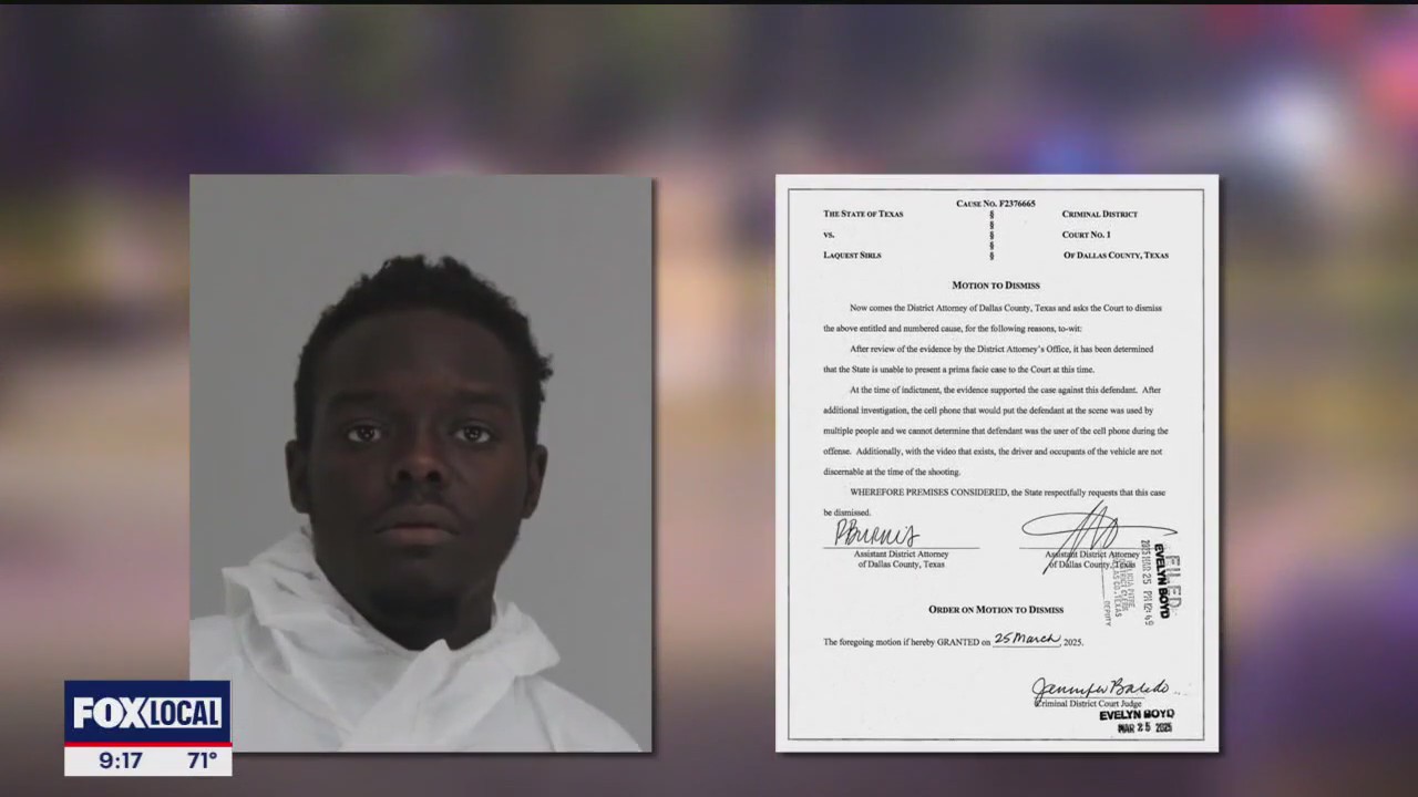 Murder charge dismissed in Dallas shooting
