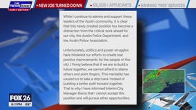 Former Houston police chief rejects Austin position