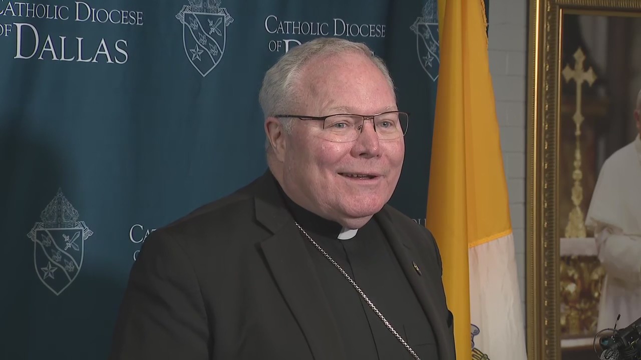 Dallas Bishop Edward Burns reacts to new pope