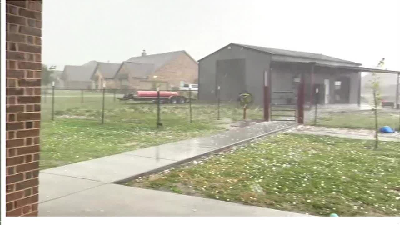 Viewer footage: Large hailstones fall in Dallas-Fort Worth metroplex