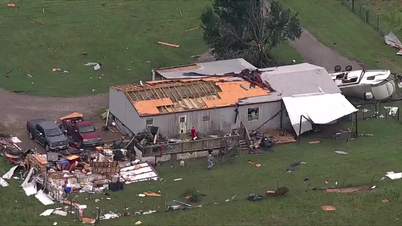 North Texas storm damage from SKY 4