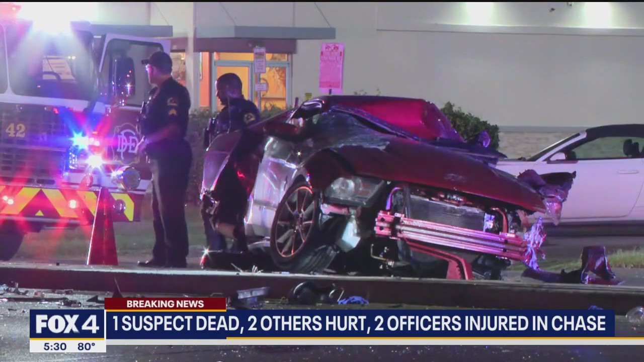1 suspect dead, 2 officers injured in police chase