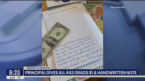 Principal gives all 443 grads handwritten letters & $1