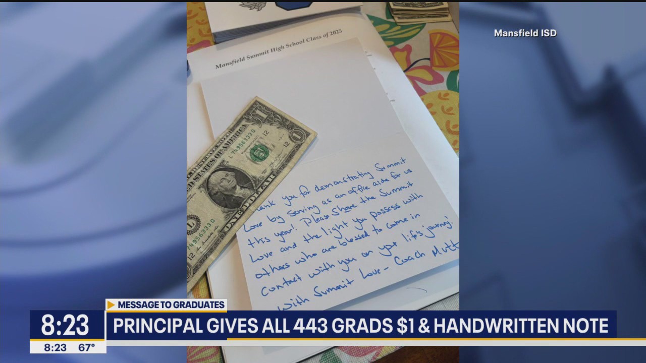 Principal gives all 443 grads handwritten letters & $1