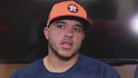 Astros catcher Yainer Diaz with at spring training