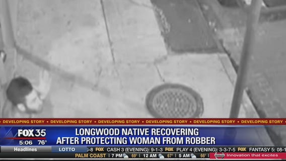 Longwood native recovering after protecting woman from robber